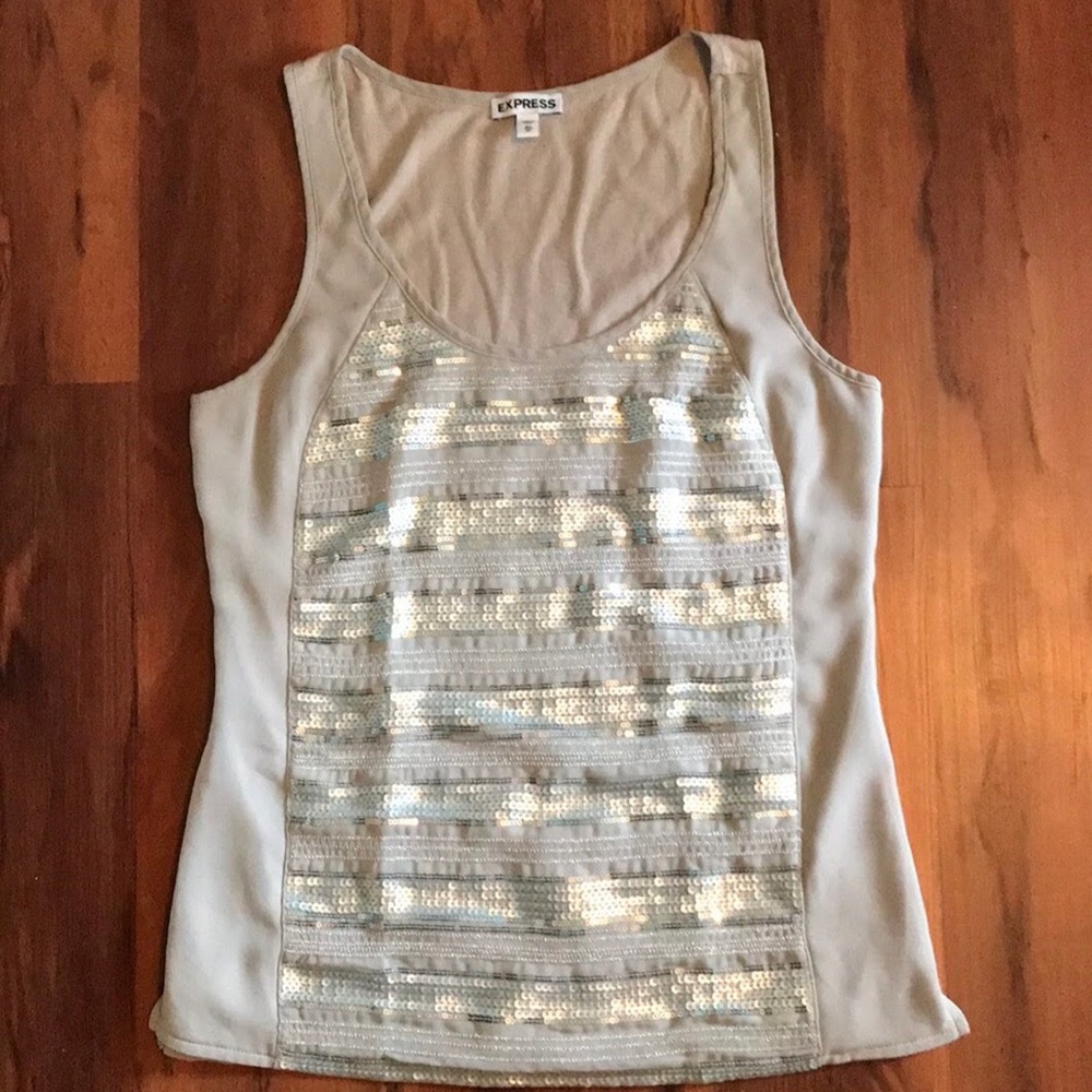 Express Silver Sequined Tank